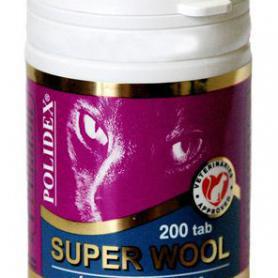 Полидекс Супер шерсть (Polidex Super wool) для кошек и котят, банка 200 таб. (1 таб на 1кг)