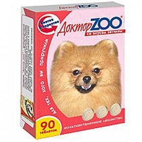 Доктор ZOO Мультивитаминное лакомство для собак со вкусом ветчины 90 таблеток