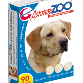 Доктор ZOO Мультивитаминное лакомство для собак с морскими водорослями Здоровый Иммунитет 90 таблеток