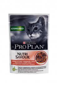 PRO PLAN (Пурина Про план) NUTRISAVOUR Sterilised для стерилизованных кошек С ГОВЯДИНОЙ 85 гр