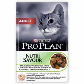 PRO PLAN (Пурина Про план) NUTRISAVOUR Adult для взрослых кошек с ягненком, 85гр