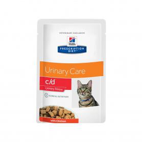 Hill's PrescriptioDiet c/d Multicare Urinary Stress при профилактике цистита и мочекаменной болезни (мкб),  в том числе вызванные стрессом пауч для кошек, с курицей 85 г