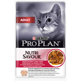 PRO PLAN (Пурина Про план) NUTRISAVOUR Adult для взрослых кошек с уткой, 85гр
