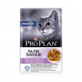Pro Plan (Пурина Про план) NUTRISAVOUR Senior 7+ для кошек старше 7 лет, с индейкой в соусе 85 гр
