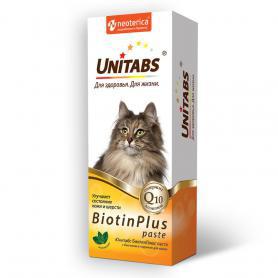 UNITABS (Юнитабс) BiotinPlus паста для кожи и шерсти для кошек, 120 мл.