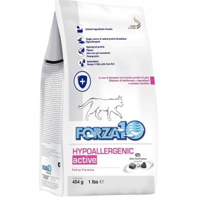 Forza10 Hypoallergenic Active сухой корм для взрослых кошек с проблемами пищевой непереносимости и аллергии с рыбой 454гр