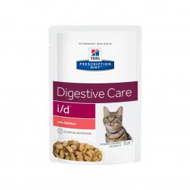 Hill's Prescription Diet i/d Digestive Care при расстройствах пищеварения, жкт пауч для кошек, с лососем 85 г