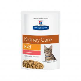 Hill's Prescription Diet k/d Kidney Care при хронической болезни почек пауч для кошек, с лососем 85 г