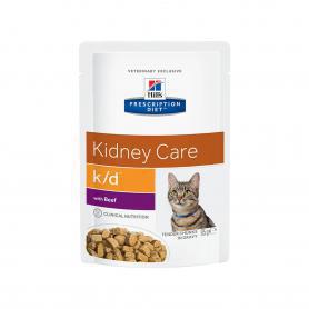 Hill's Prescription Diet k/d Kidney Care при хронической болезни почек пауч для кошек, с говядиной 85 г